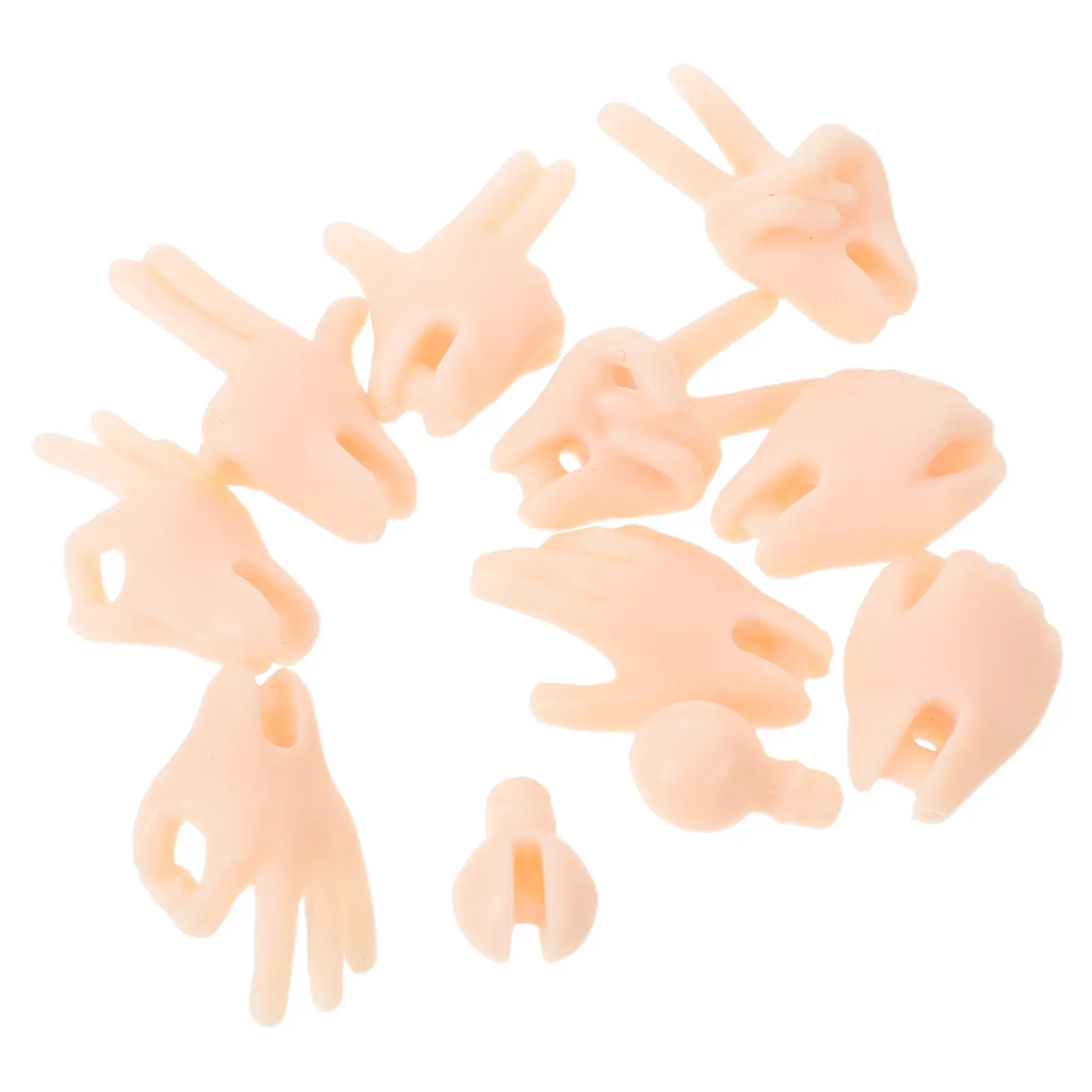 

6Pairs Flexible Movable Joint Hands Plastic Parts Realistic Miniature Crafting Replacements for Small Hand Repair DIY