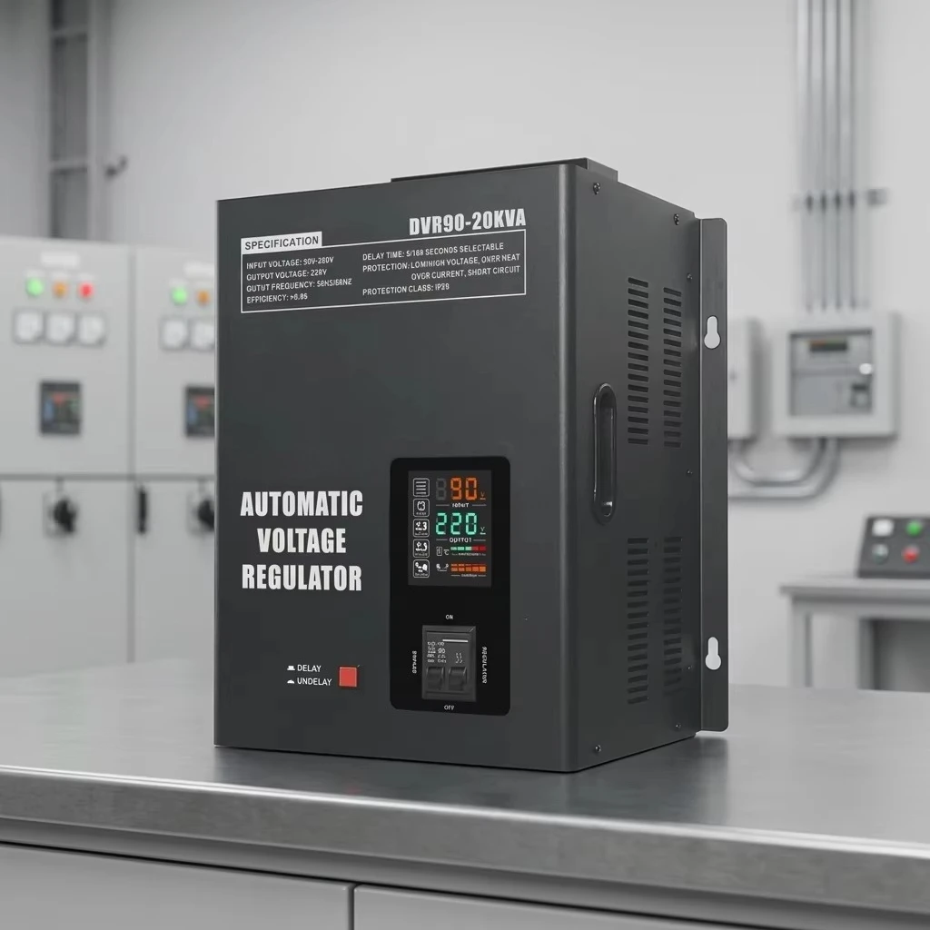 DVR90-20KVA Single Phase 20kVA AC Automatic Voltage Regulator Over/Under Voltage Protection Digital Display SVC Usage
