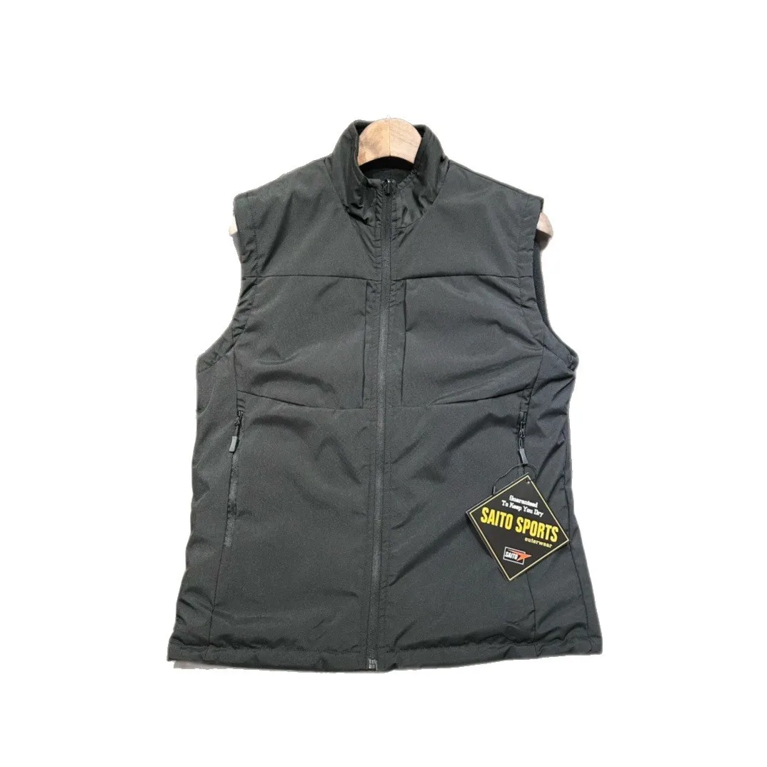 Chaleco reversible para hombre con tela RPET, chaqueta térmica sin mangas para exteriores de invierno, abrigo ecológico con múltiples bolsillos