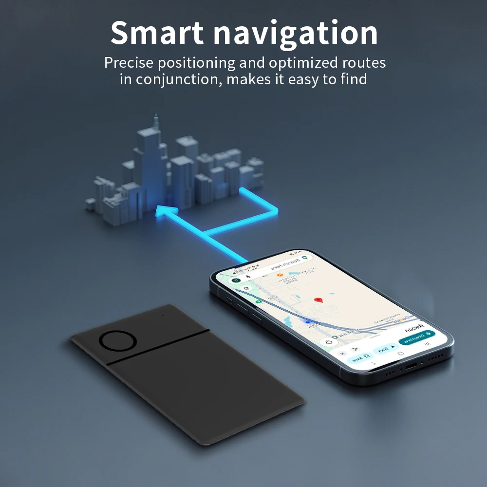 Android Smart Tracker, kabellos, wiederaufladbar, schlankes Kartenetikett, Brieftasche, Anti-Verlust-Debitkarten-Finder, Sound, schneller Ortungsgerät über Google App