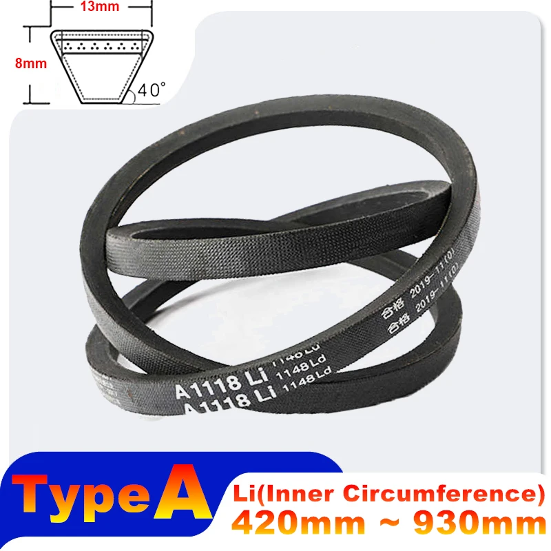 V Belt Type A Rubber Drive Conveyor Belts Power Transmission Strap 420 450 464 520 580 635 680 725 737 762 813 850 880 914 930mm