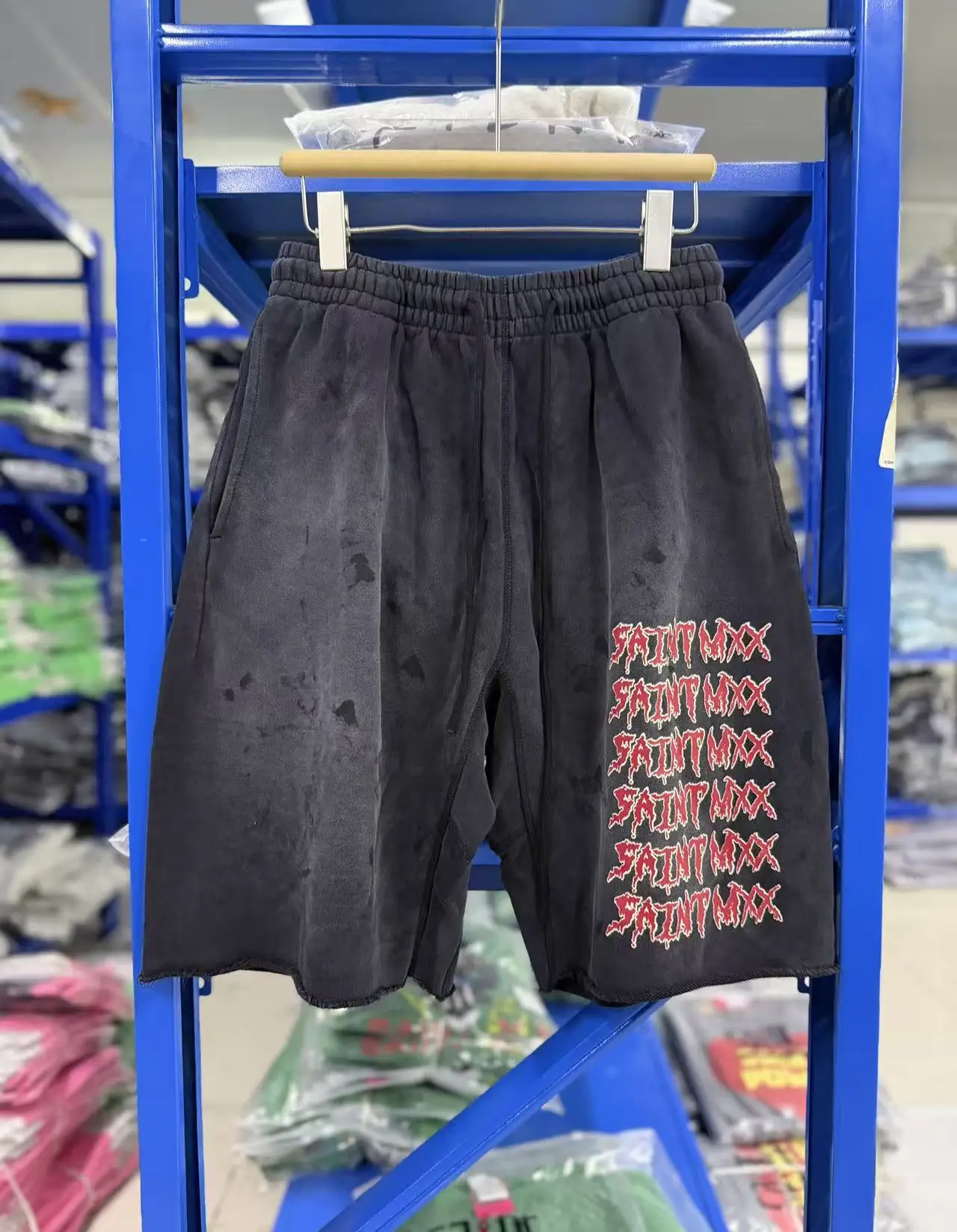 New 2026 luxury Men SAINT Ink Washed Black CARGO SHORTS Comfortable Camouflage Skateboard Street Cotton Casual Shorts #a164