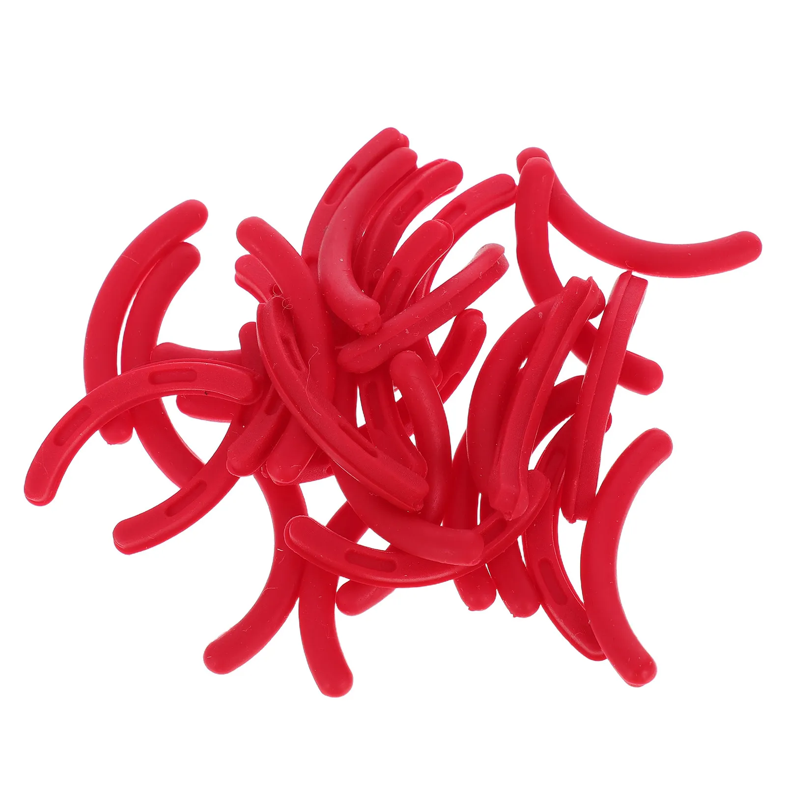 30Pcs Eyelash Curler Pads Refill Universal Rubber Replacement Strips for Smooth Curling Experience Storage Box Included Red