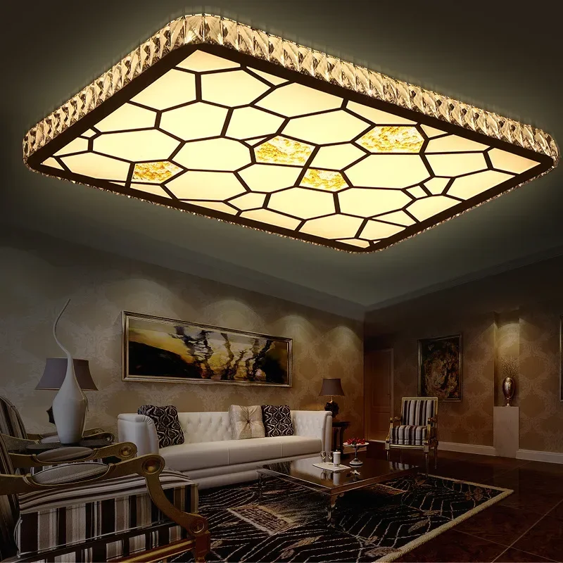 

Modern Minimalist Led Ceiling Lamp Crystal Round Water Cube Creative Living Room Lights Bedroom Dimming Fashion Ceiling Light