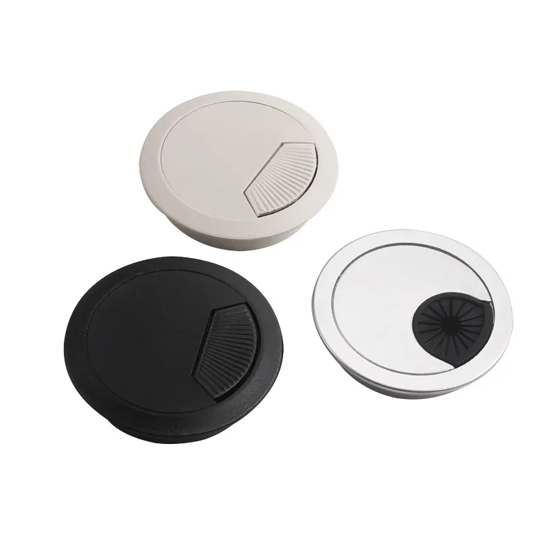 20Pcs Plastic 35 50 53 60 80MM Round Desk Table Desktop Cable PC Grommet Wire Cord Thru Hole Cover Organizer Brown Black White
