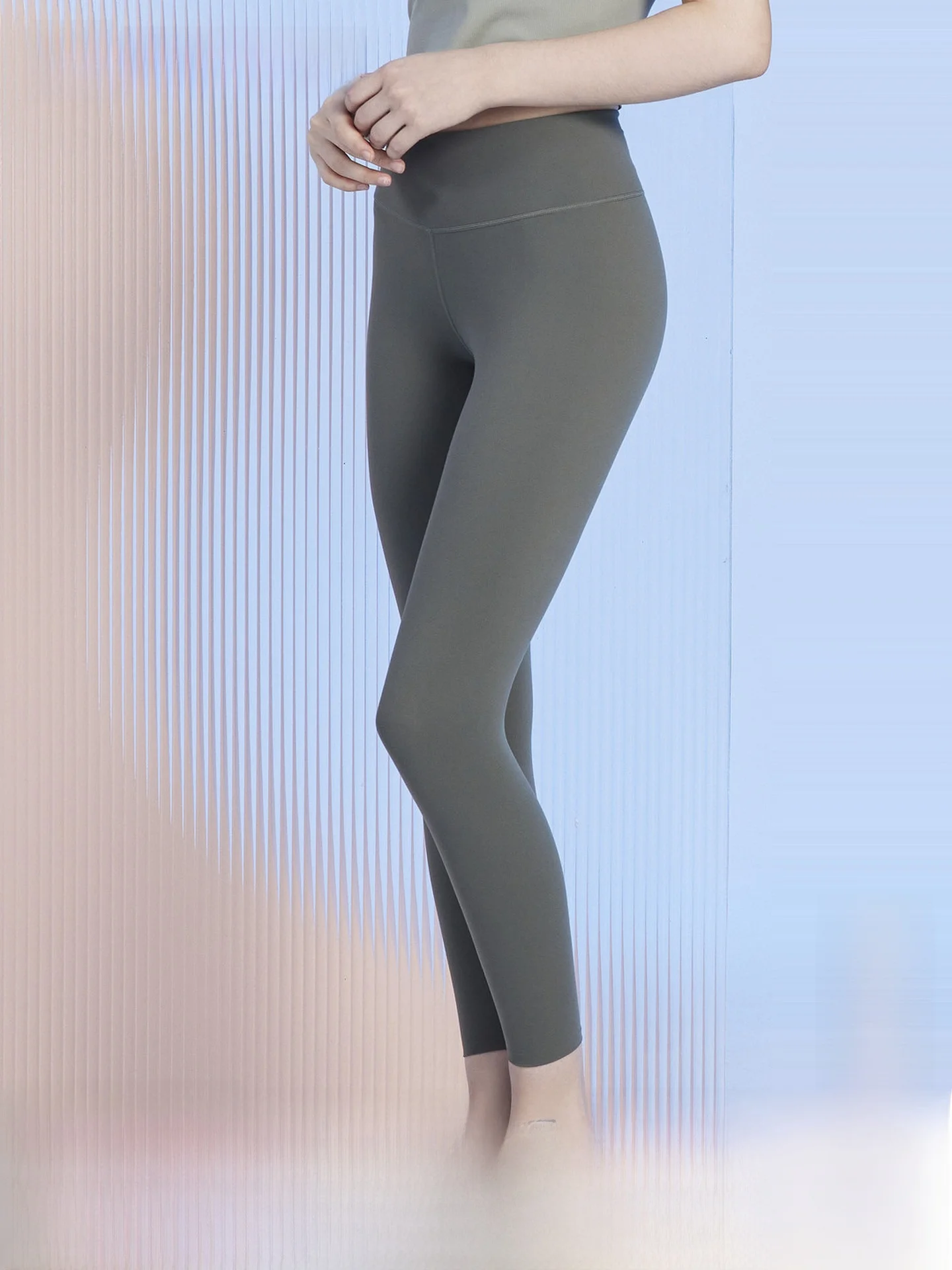 

High Waist High Densi Bare Sensation ark Skin Pants Thin Casual Simple Color Base Layer Yoga Pants Comfortable