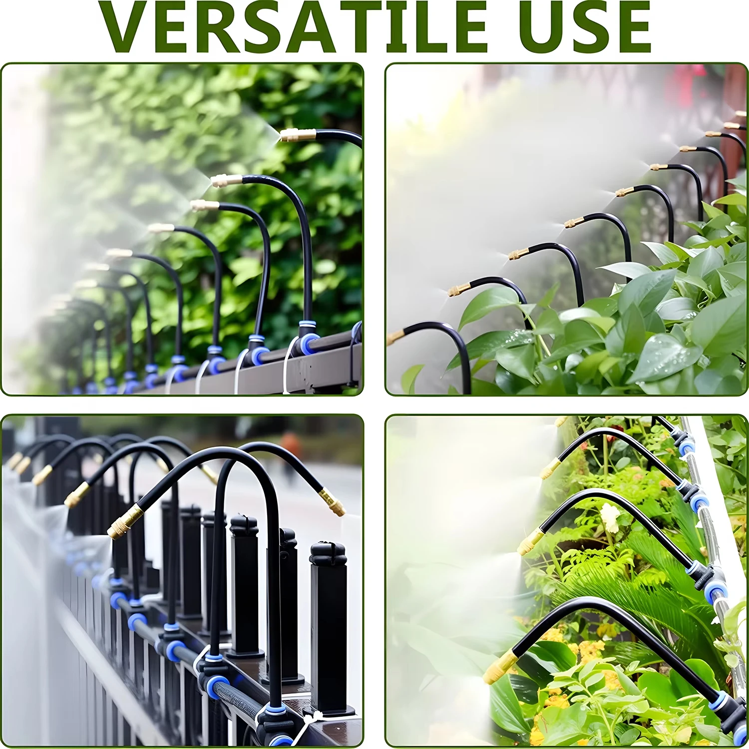 20-5Pcs Free Bending Yellow Copper Mist Nozzle 8mm Straight Push Lock Joint Garden Watering Humidification Sprayer