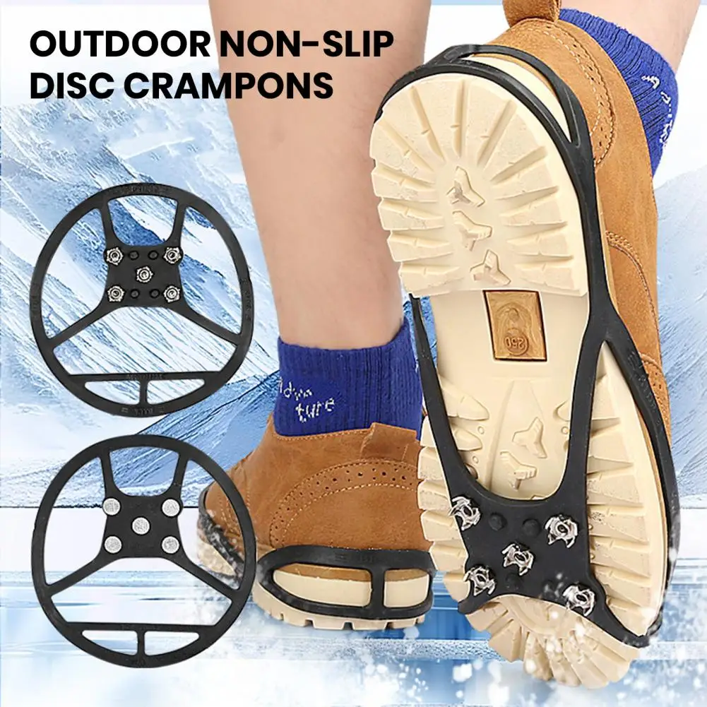 5 Teeth Ice Crampons Winter Snow Boot Shoes Ice Gripper Anti-skid Ice Spikes Snow Traction Cleats For Climbing Equipment