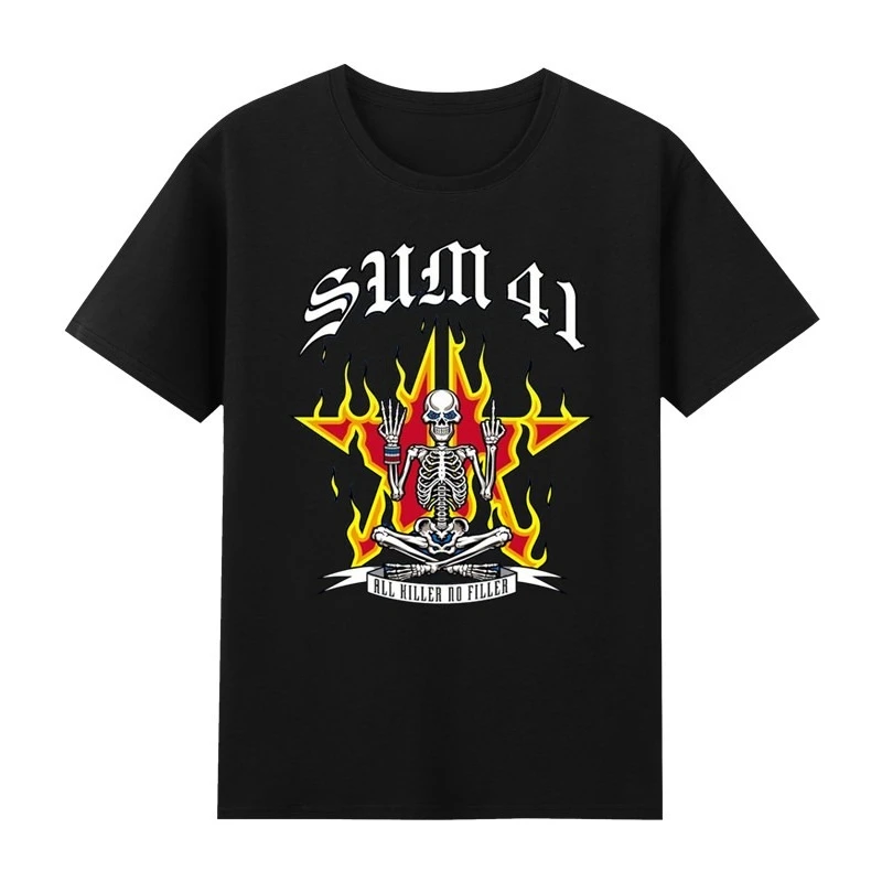 

Sum41 Band T-shirt Men's Summer Casual Fashion Trend Short Sleeve Loose and Comfortable Pure Cotton Men's and Women's Tops