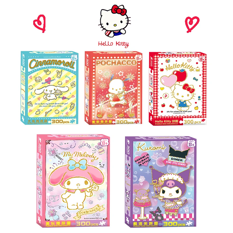 Nuovo Hello Kitty Puzzle Assembly Toy 300/Pcs Cartoon Sanrio Kuromi My Melody Puzzle fai da te decorazione pittura divertente gioco per bambini