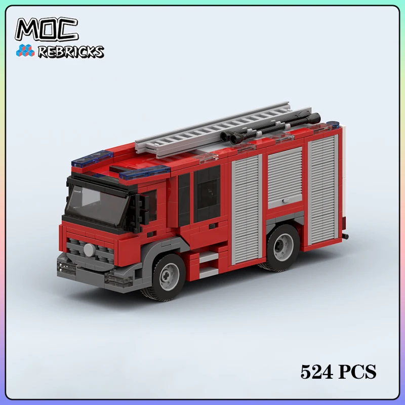 

City Series Originality MOC Fire Ladder Truck Building Block Model Kits DIY Assembling Display Toys Children Christmas Gift