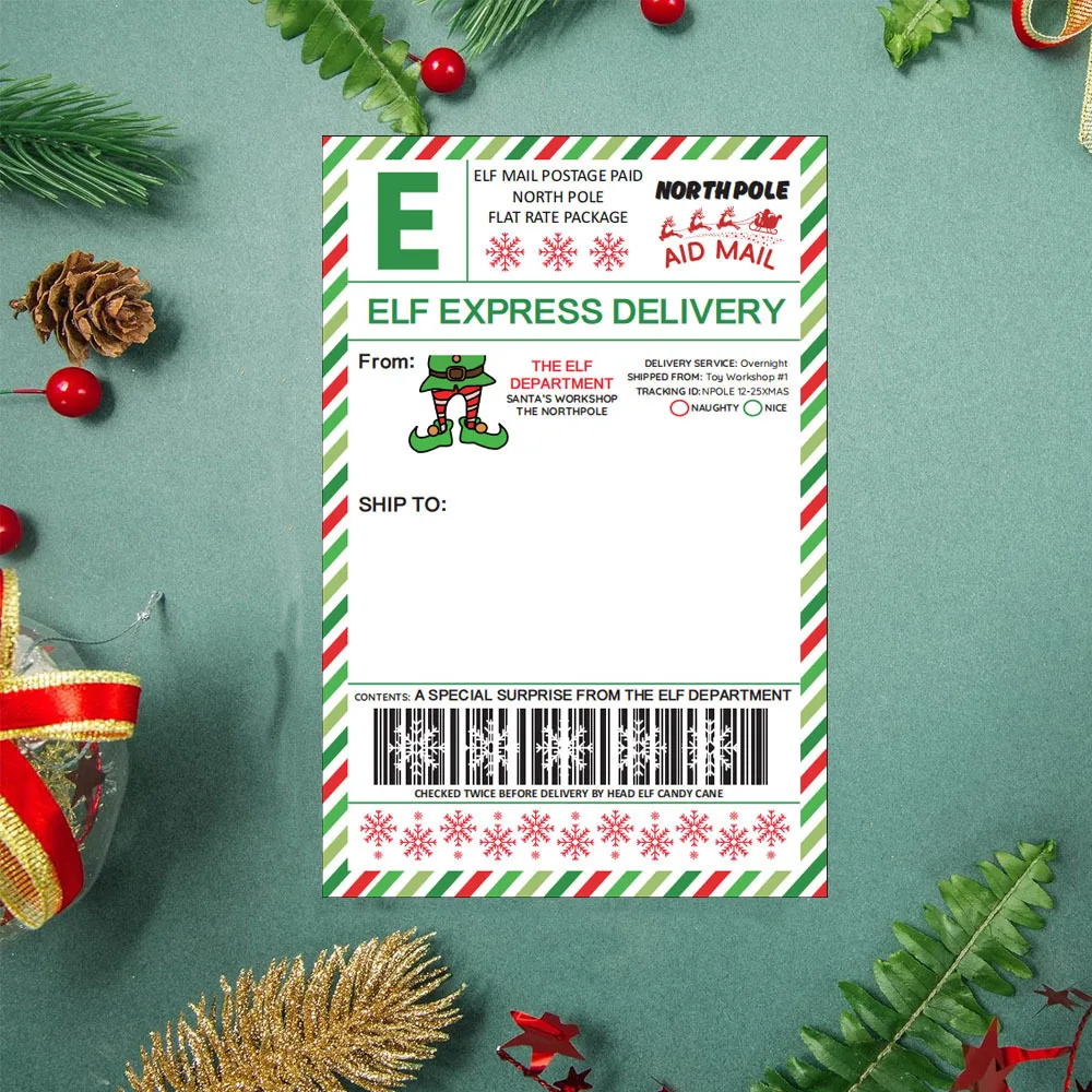 1 قطعة عيد الميلاد قزم ملصقات هدية التعبئة والتغليف تسميات هدية الكريسماس تسليم تسميات قائمة بريدية الهدايا مفاجأة الهدايا للأصدقاء