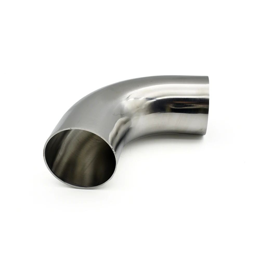 19mm-108mm SS304/316 Stainless Sanitary  90 Degree Elbow Lengthen  Seamless Welding Pipe Fitting  polishing Food grade