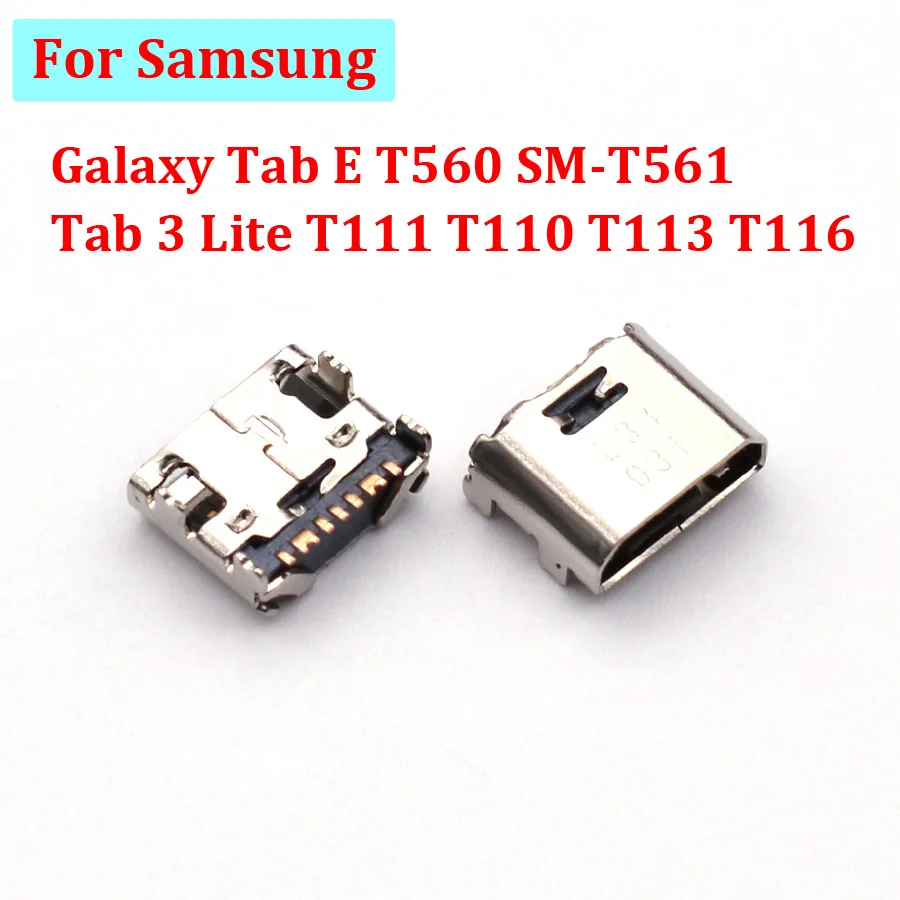 10-100pcs 7 Pin USB Charger Connector Mobile Charging Port For Samsung Galaxy Tab E T560 SM-T561 Tab 3 Lite T111 T110 T113 T116