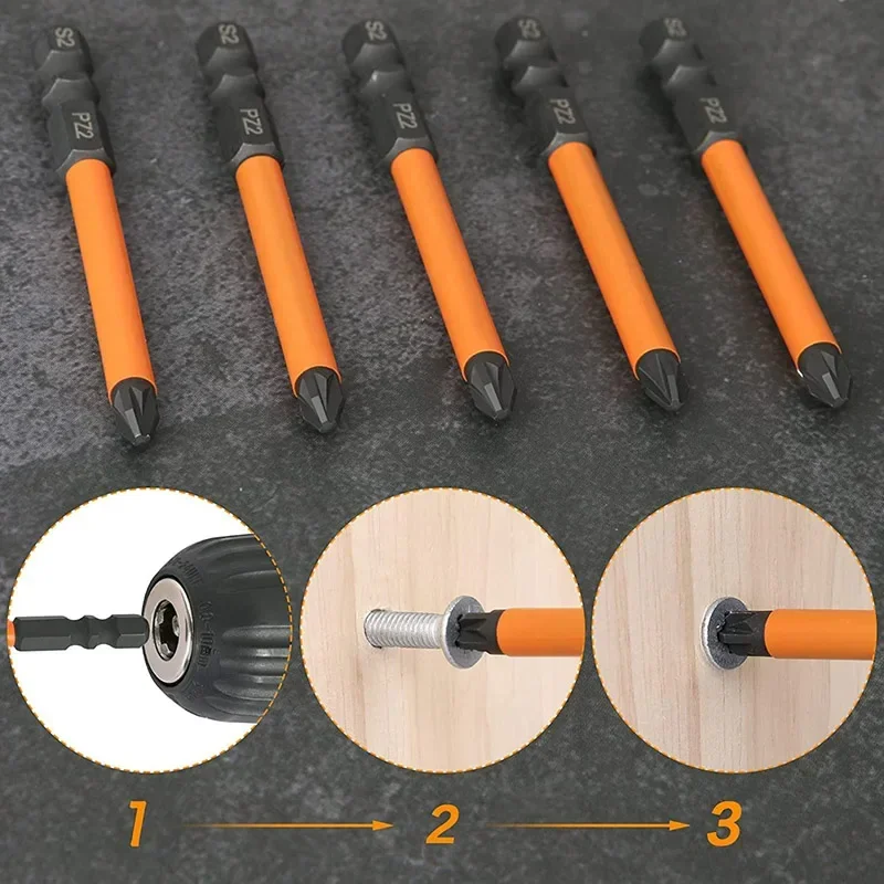 Imagem -03 - Impacto Chave de Fenda Bits Grupo Poder Brocas 75 mm Pozidriv Driver Bit Pcs Pz2