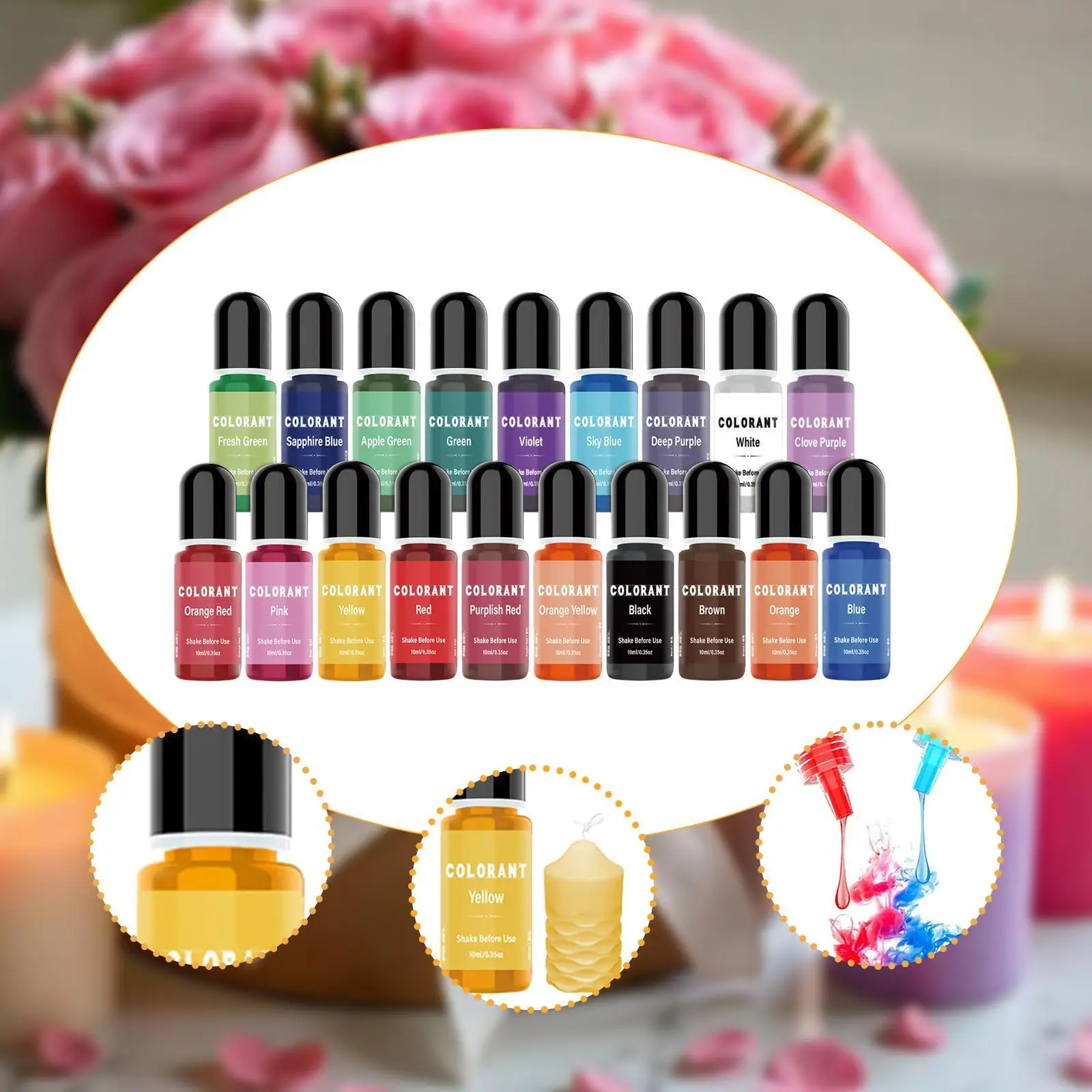 

20 шт. краситель для свечей с высоким концентратом DIY изготовление свечей для пальмового воска пчелиный воск