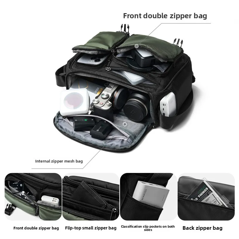 سعة كبيرة SLR كاميرا حقيبة كروسبودي موضة العلامة التجارية حقائب كتف للرجال حقيبة ساعي عادية للرجال حقيبة ظهر قطرية