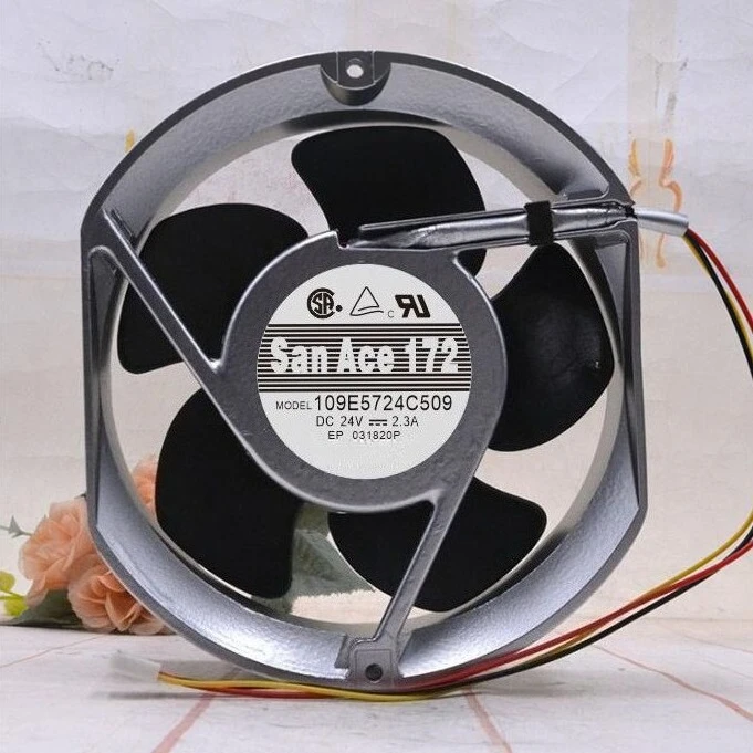 

FOR Sanyo Fan 109E5724C509 DC24V 2.3A 17251 17CM 3 Wire aluminum frame fan