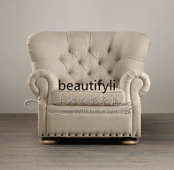 A38 European neoclassical simple sofa single double triple American country fabric sofa