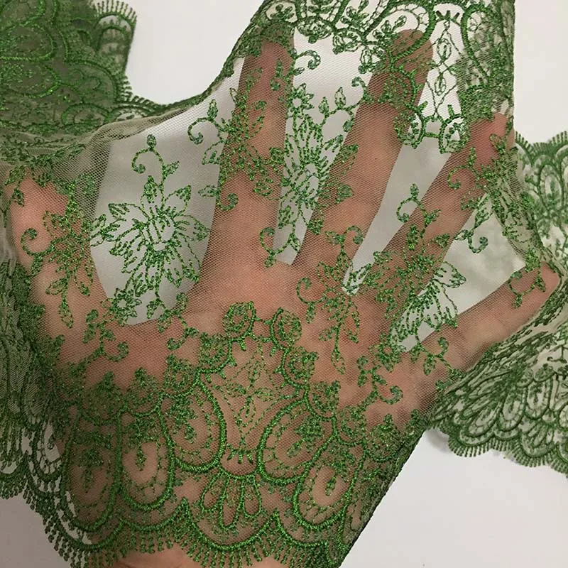 

20 ярдов двустороннего кружевного шнура для отделки юбок, нижнего белья, шитья, рукоделия, вышивки, темно-зеленое кружево для бюстгальтеров и нижнего белья