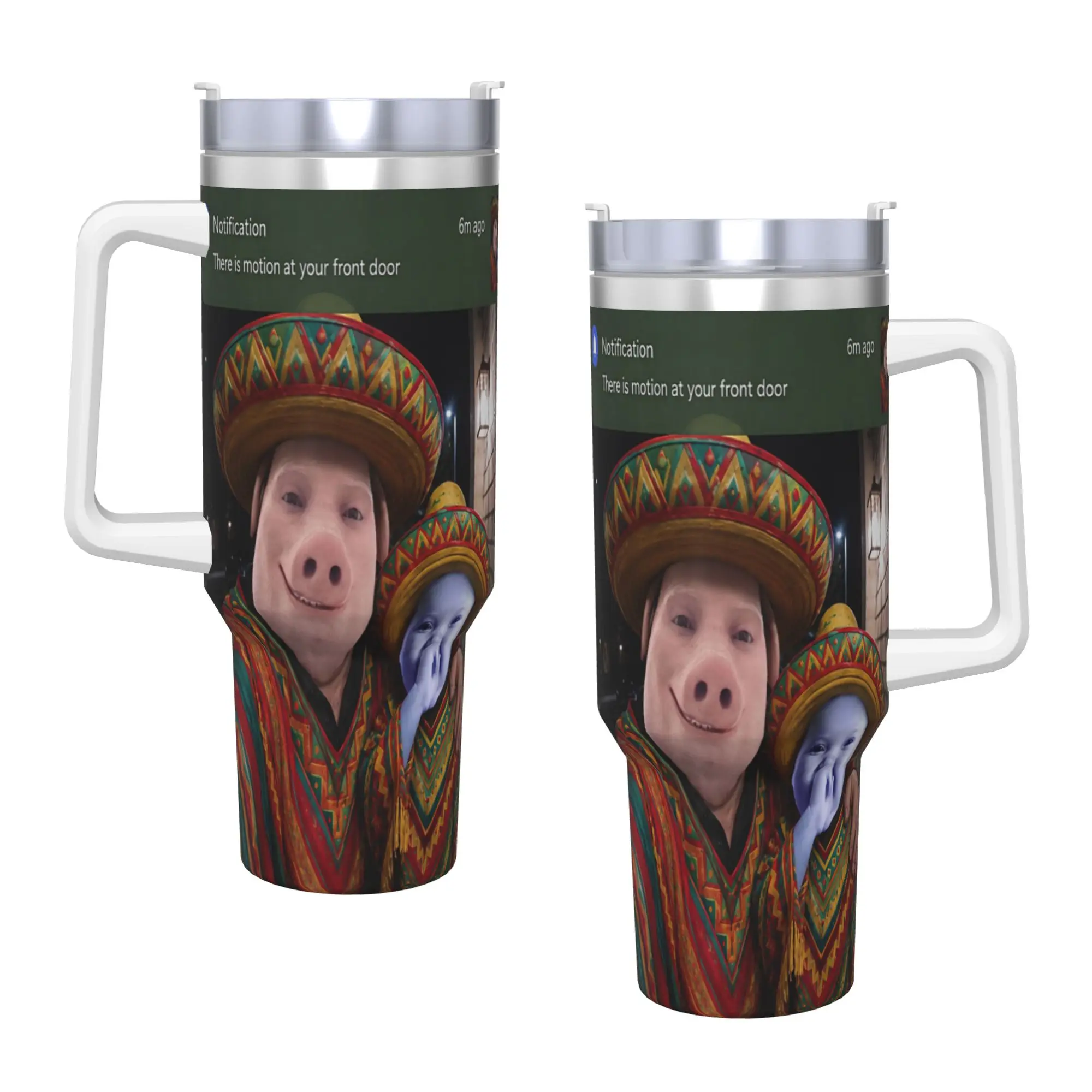 There is Motion At Your Front Door John Pork and Ai Baby Tumbler Hot Drinks Water Bottle Portable Stainless Steel Coffee Mug