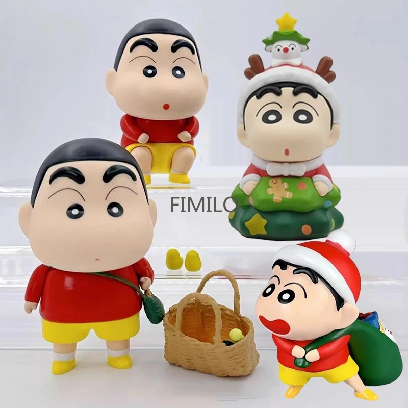 

Anime Crayon Shin Chan Figures Shinnosuke Toys Vegetable Dolls Himawari Christmas Tree Nohara Figure PVC Collection Decor Gift