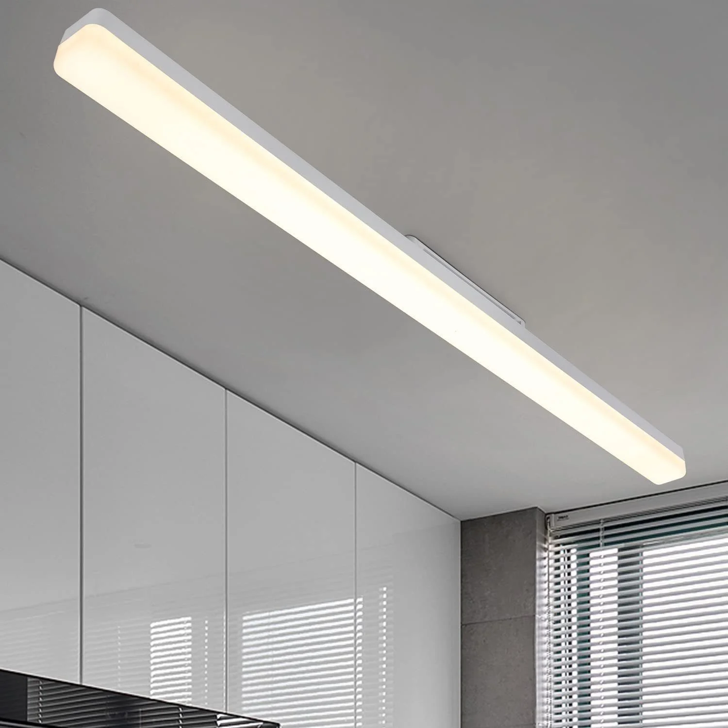 Cliheet Weiße LED-Deckenleuchte 36W 4000K Tageslicht, 90cm für Küche, Garage, Werkstatt, Büro