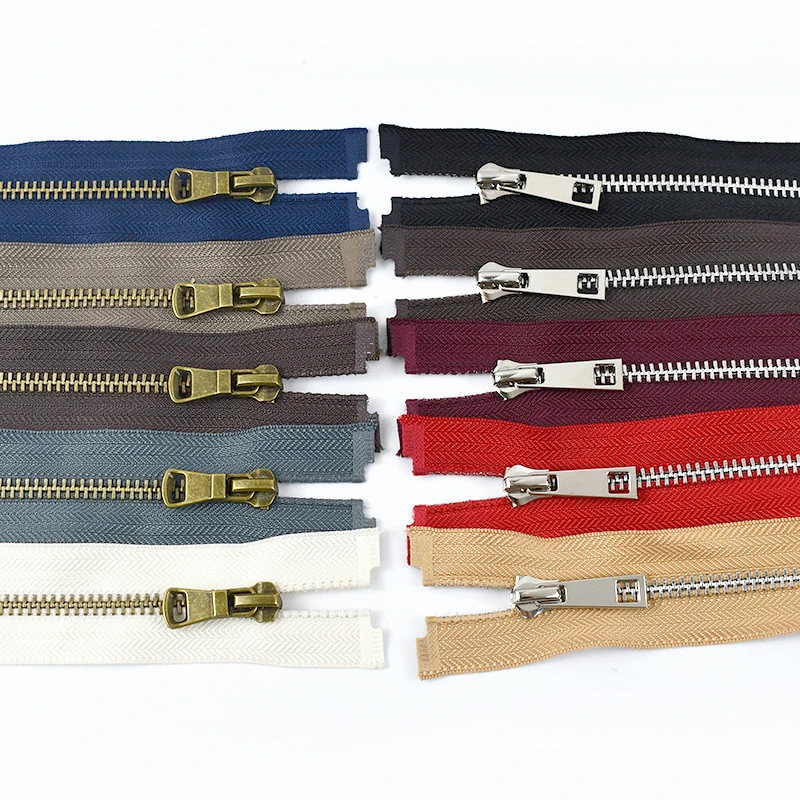 2 قطعة 5 #   مفتوحة نهاية سستة 40/50/60/70/80 سنتيمتر سحابات معدنية لإغلاق الخياطة البريدي الملابس سترة انفصال السحابات خياط اكسسوارات