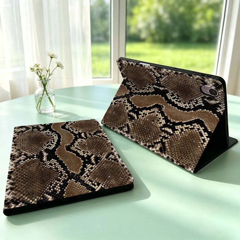 Snakeskin Texture Brown Pen Tray For Huawei MediaPad MatePad Honor Pro V6 9 V8 X9 X 10 13.3 12.3 11 11.5 Inch Tablet Case