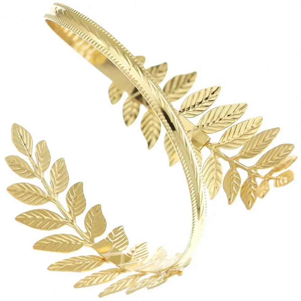 Tribal Style Armband Lightweight Leaf Bracelet Laurel Leaf Tree Upper Arm Cuff Bangle Bracelet Festival Jewelry Gift for Bridal