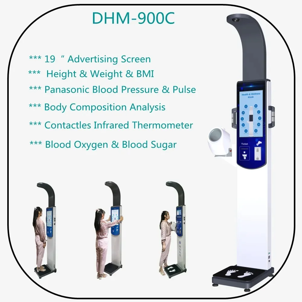 Grade Electronic Body Scale with Blood Pressure Monitoring Height Weight Measurement Human Weighing Scale for Health Care