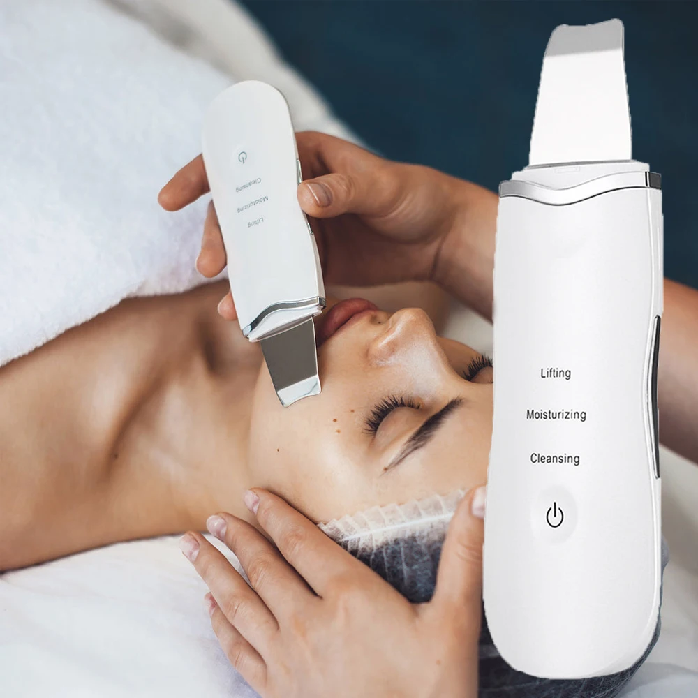 

Электрический ультразвуковой ионный скрабер для лица, лопатка для ухода за кожей, удаления черных точек, очищения лица, лифтинга и очистки пор