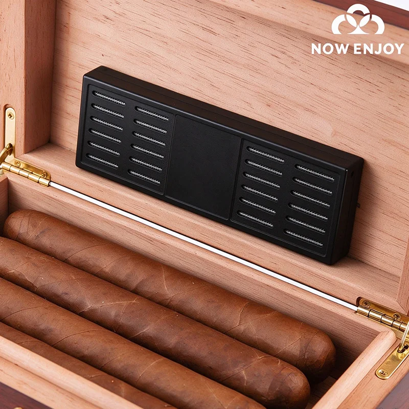 Rectangular Cigar Humidor Box  Humidifier and Hygrometer Wooden Cigar Humidor with Adjustable Humidity Retention Cigar