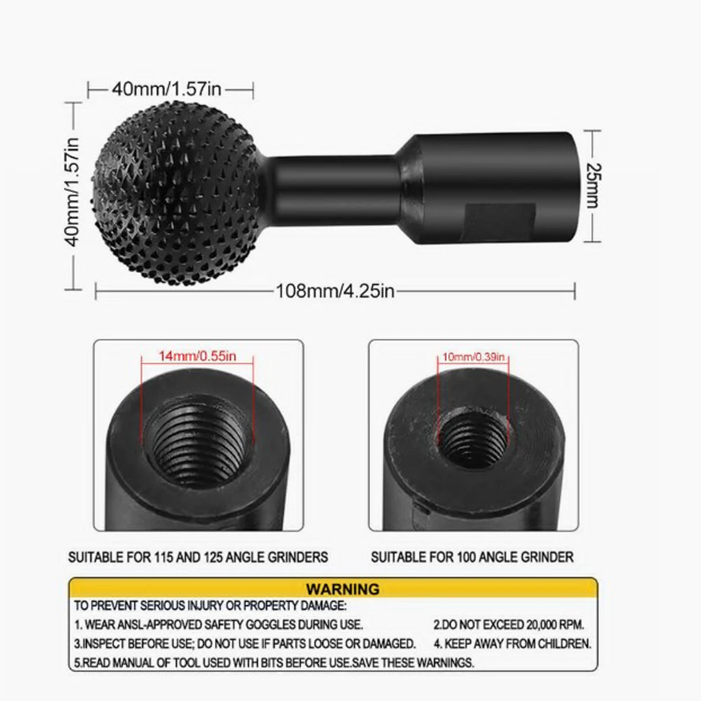 Tête de meulage à distance sphère 10/14mm, mèche de polissage et de gravure, foret à bille, gouge d'angle, outils de meuleuse, livraison directe