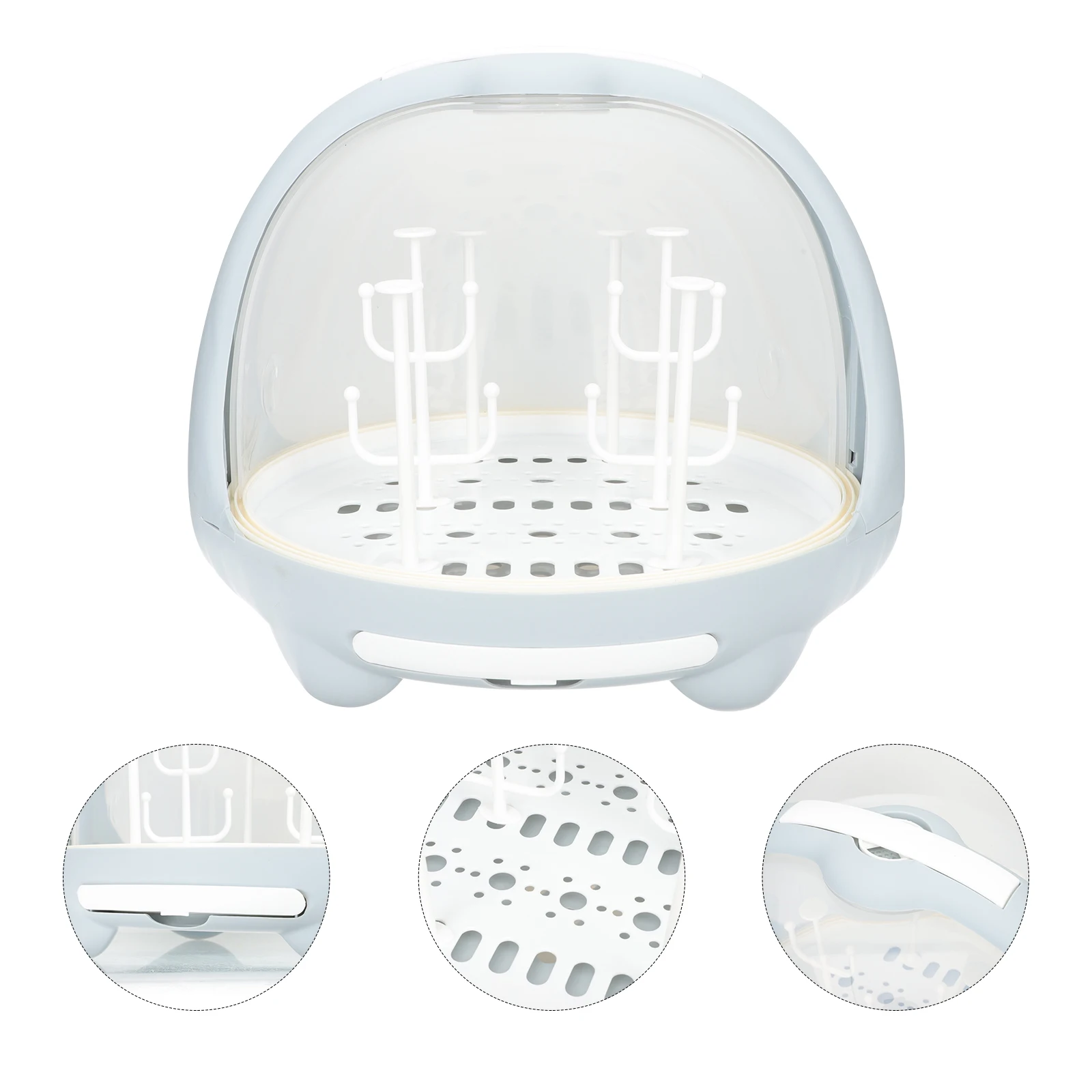 

Baby Storage With Draining Tray Dry Wet Dual Use Cutlery Feeding Organizer Drying Rack Holder Feeding Container Nursing
