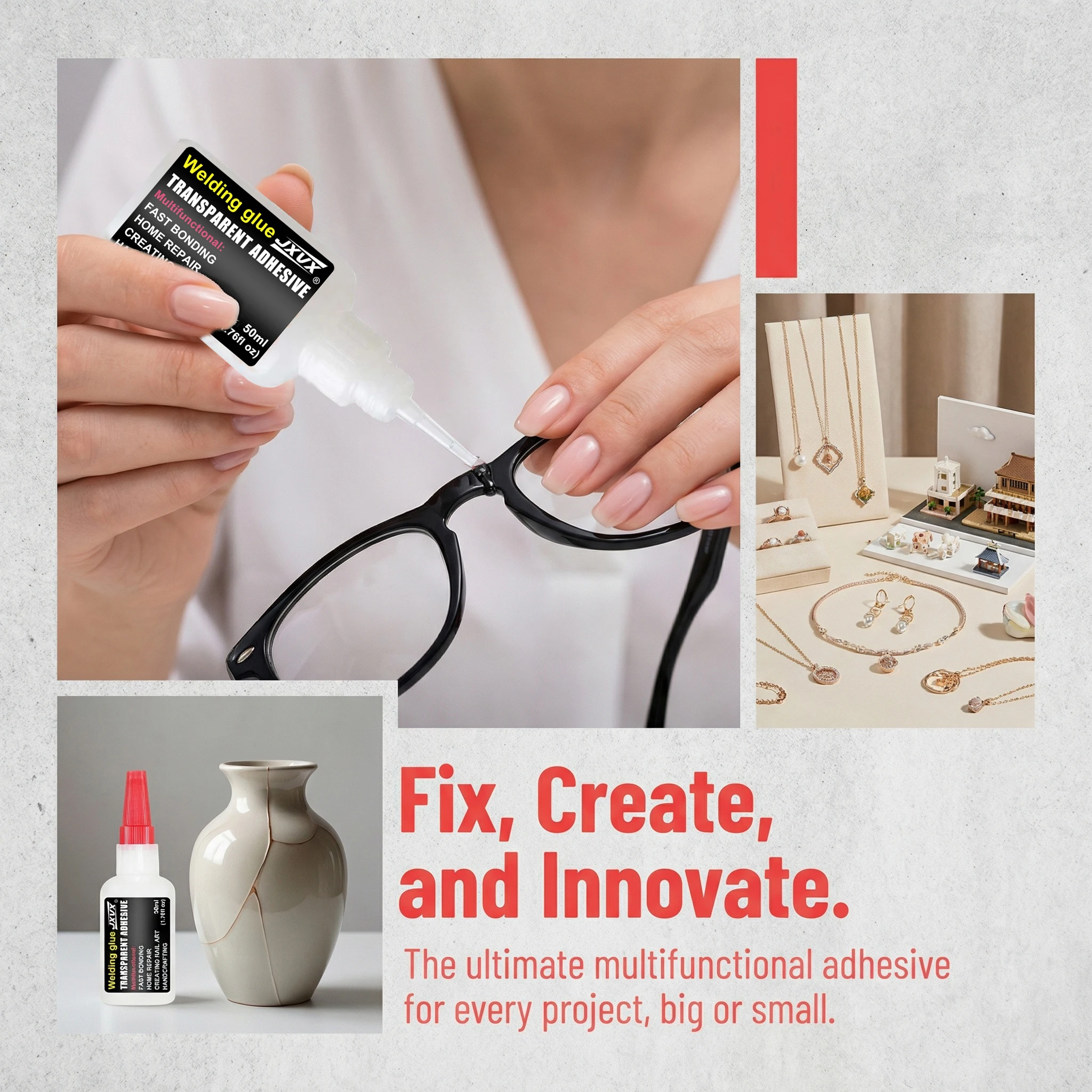 20/50g New Original Multifunctional Oily Glue, Strong Glue, Universal Soldering Glue, Specialized Plastic and Wood Metal Sticky Glue, Multipurpose Transparent Adhesive