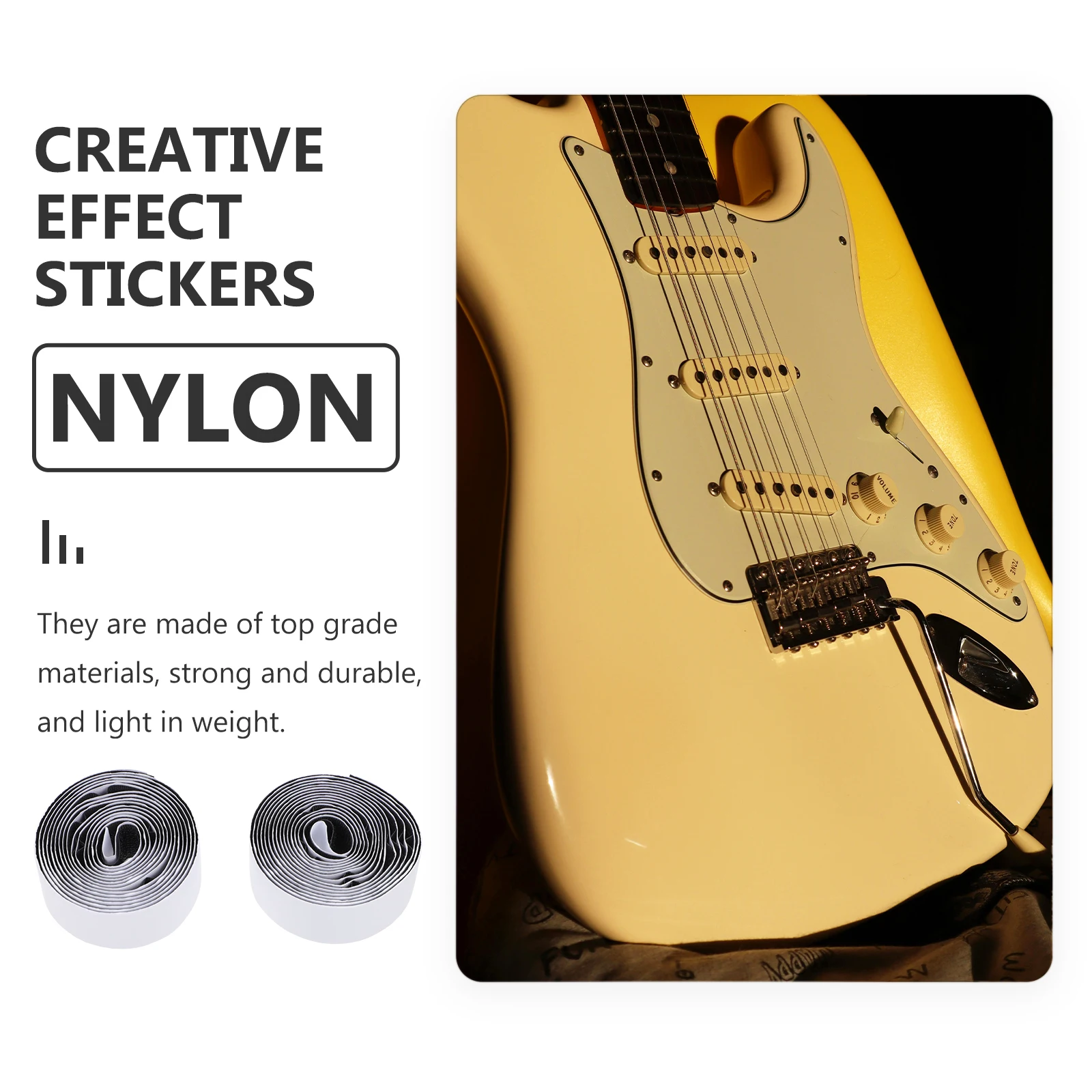 

2pcs Nylon Guitar Pedal Tapes Electric Effector Self Adhesive Stickers Protective Fastener Long Adhesion Cuttable Wood Metal