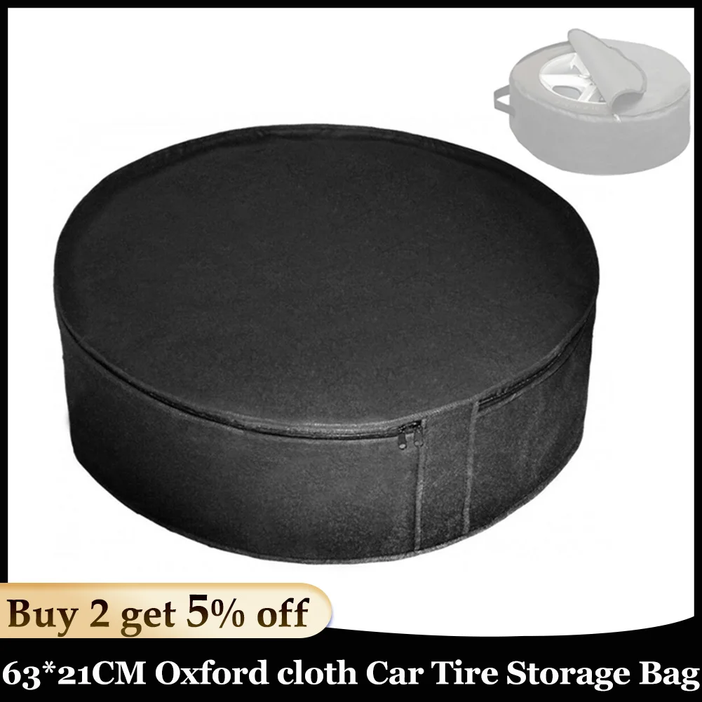 Car Tire Covers Wheel Storage Bag Automobile Spare Tire Cover Portable Wheel Protectors With Handle Diameter 63cm * 21cm