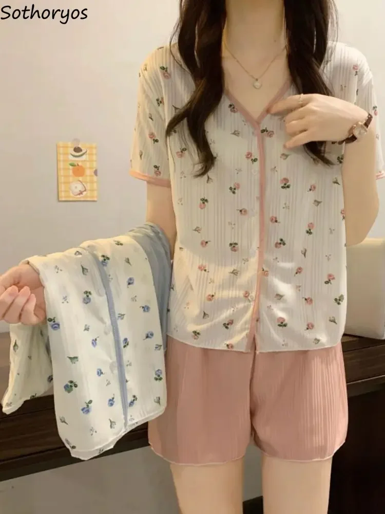 Pajama Sets Women Print Sweet Leisure Summer Fashion Comfortable Japanese Style Tender Daily Elegant Design Attractive Popular