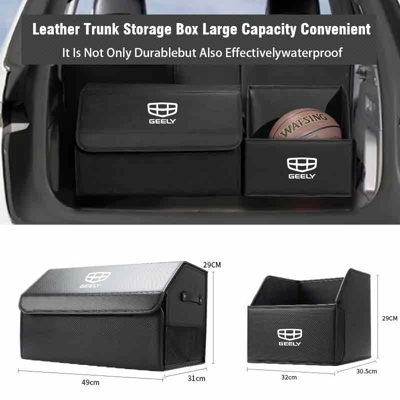 

Car Trunk Storage Box Organizer Foldable Stowing Tidying Container Bag For Geely EX2 Atlas SUV Boyue Borui Coolray Monjaro 2024