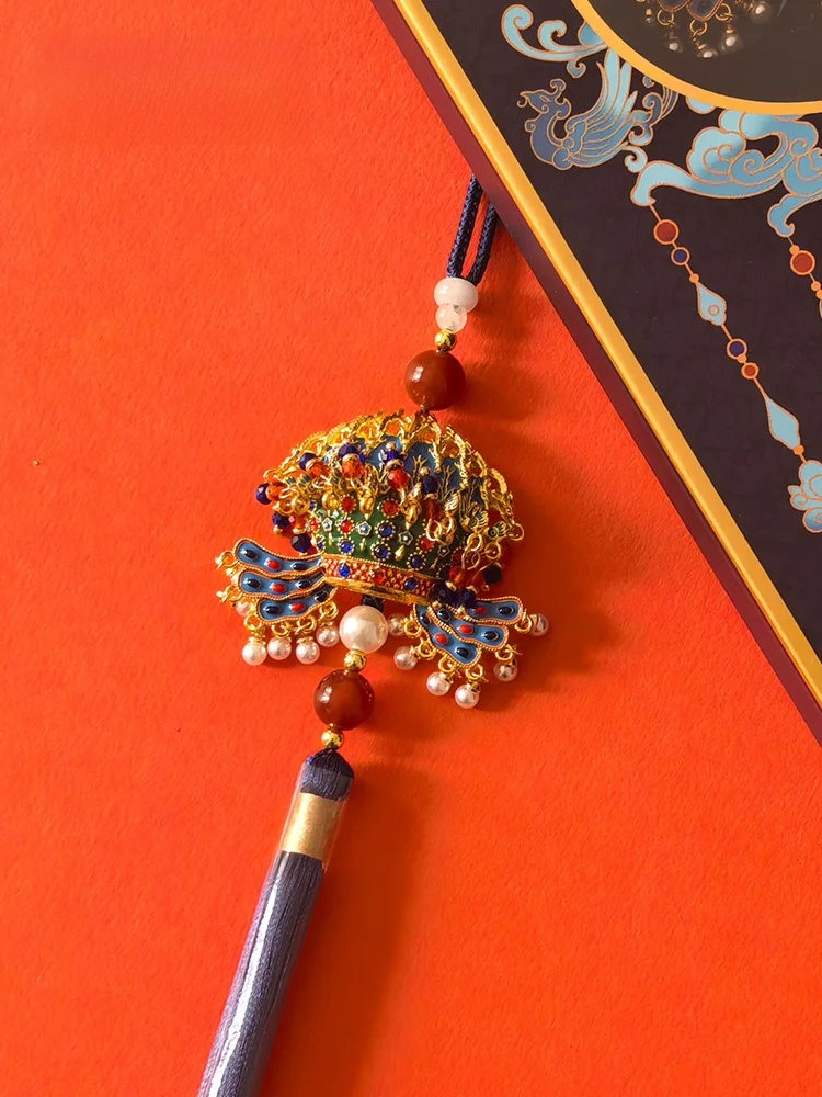 National Museum of China Royal Phoenix Crown Pendant Bag Car Decor High-End Memorial Gift Creative Festival Supplies