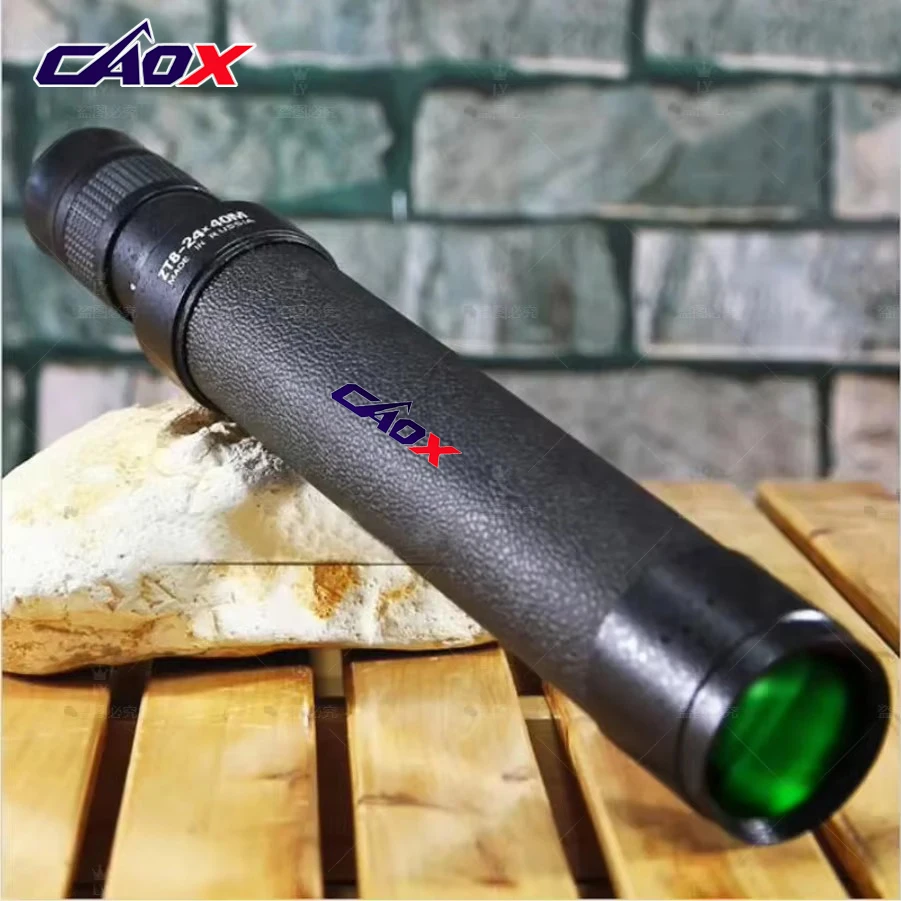 CAOX Monocular Zoom Telescope 8-24x40 HD Powerful Metal Optical Lens Astronomical With Long Range Original Bak4 Russian Black