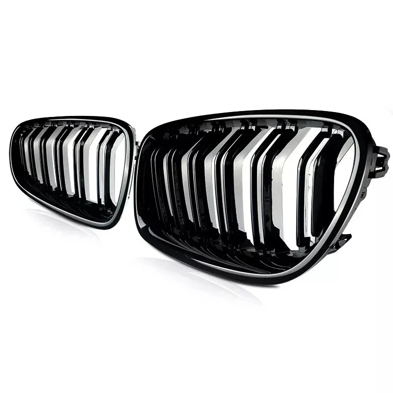 Für BMW 5er F10 F11 M5 2010-2016 Auto Styling Doppel Linie Kühlergrill Nieren ABS Fronthaube Racing grill Schwarz Auto Zubehör