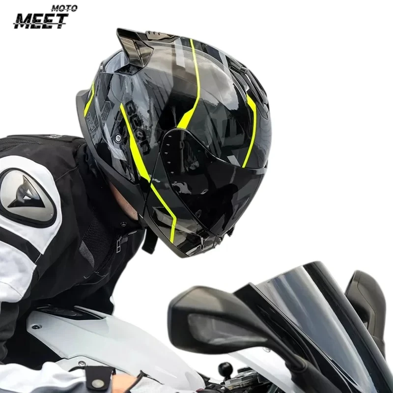 BEON Modular Flip‑Up Moto Helmet, Dual Visor Full‑Face Helmet, All‑Season Winter Use, Bluetooth‑Ready for Men & Women