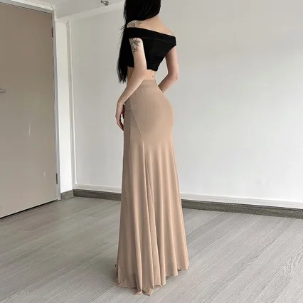 Temperament Pleated Fit Slim Skirt High Waist Versatile Hip Wrap Fishtail Long Skirt Autumn New