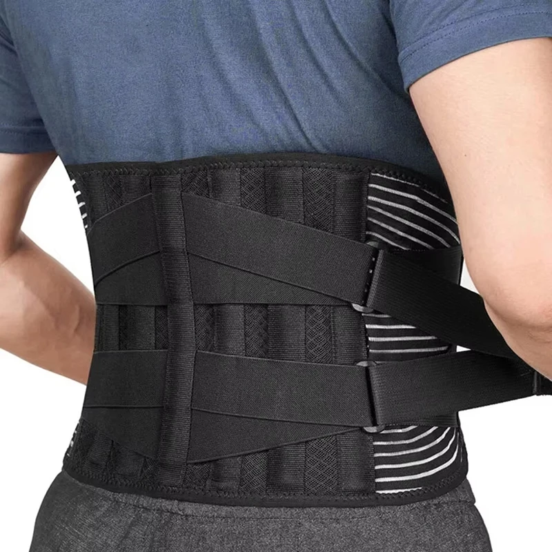 Men Women Lower Back Brace with 6 Stays Anti-skid Orthopedic Lumbar Support Breathable Waist Support Belt for Gym Pain Relief