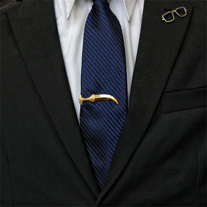 New Men's Tie Clip in Broadsword Design, Metal Accessory for Wedding and Business