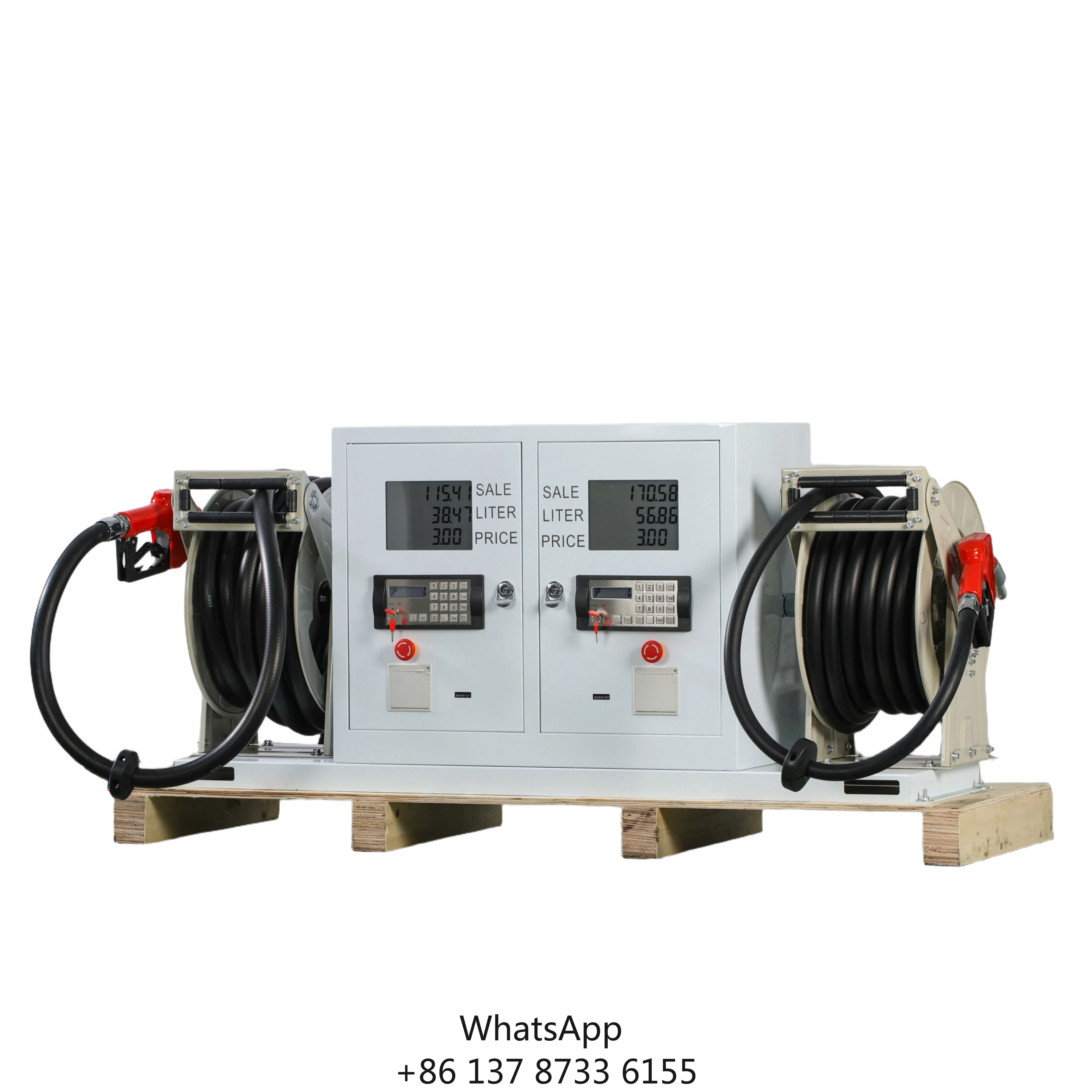 Yuanheng YHJX05 New Mini Fuel Distributor 12V 24V 220V Fuel Delivery Pump Portable Retractable Hose Receipt Printer Steel 1 Year