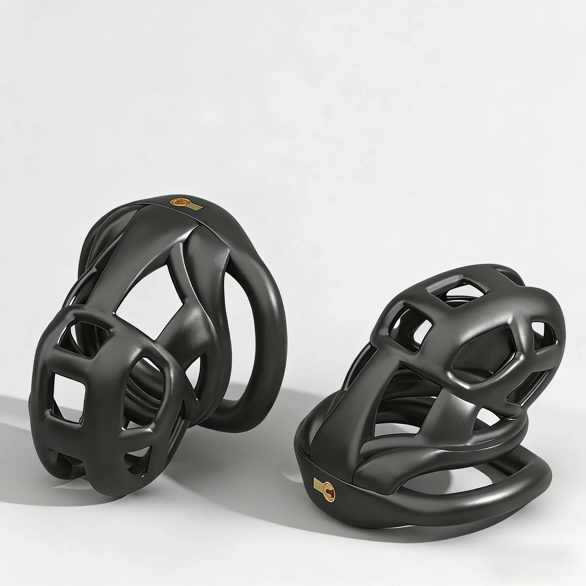 Keuschheitsschloss, Cock Cage, 3D-unsichtbares Schloss mit 4-Bogen-Ring, Hoden-Keuschheitsgürtel, BDSM-Spielzeug, Hentai-Bondage, Sexspielzeug