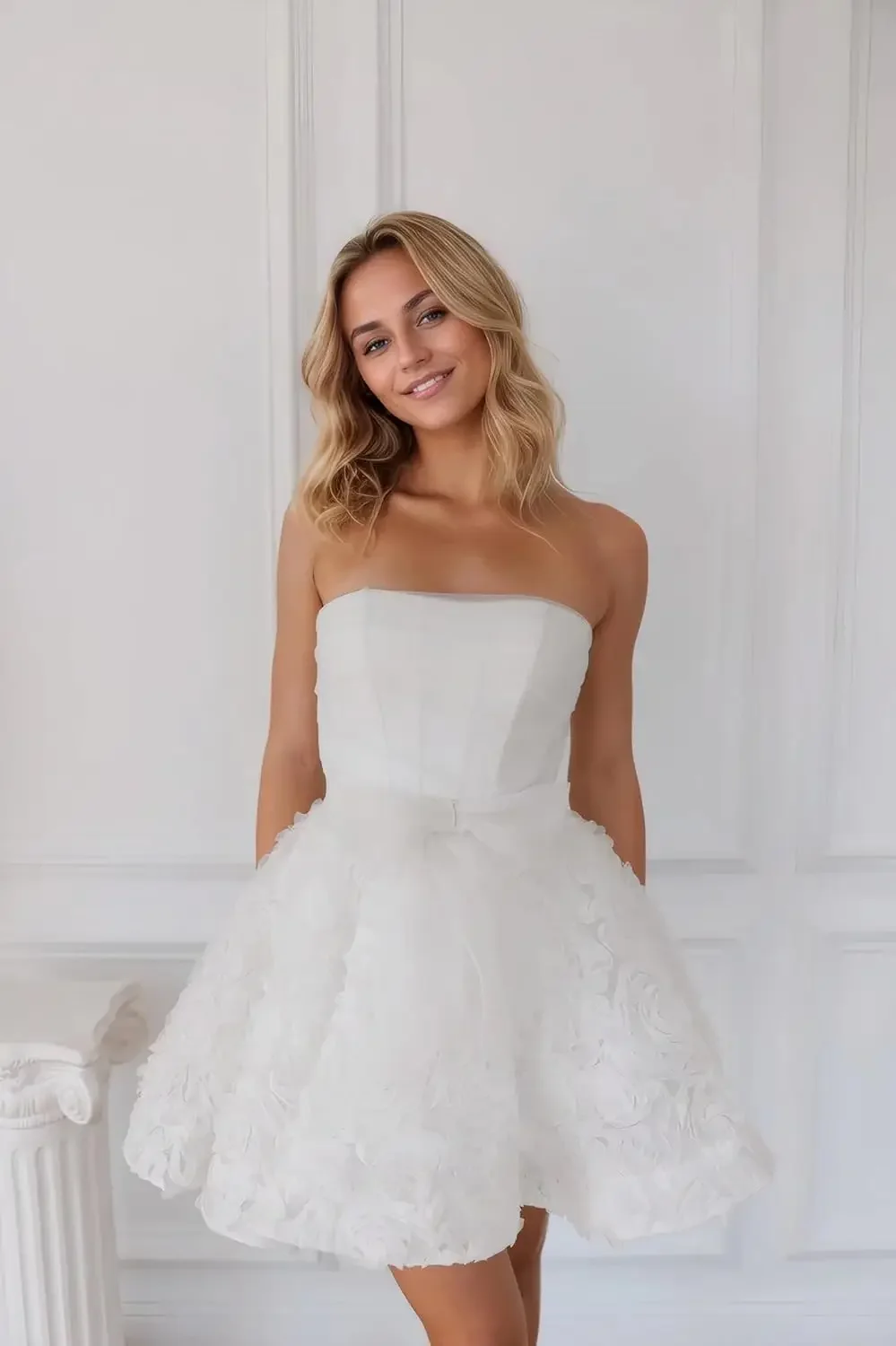 فستان زفاف قصير مخصص للنساء فستان زفاف صغير مشد فستان استقبال الكرة ثوب التخرج فستان كوكتيل للعرائس
